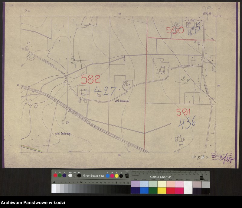 Obraz 1 z jednostki "Plan m. Łodzi 1:2000 z oznaczeniem podziału miasta na Obwody Komitetów Blok. Sekcja NW36"