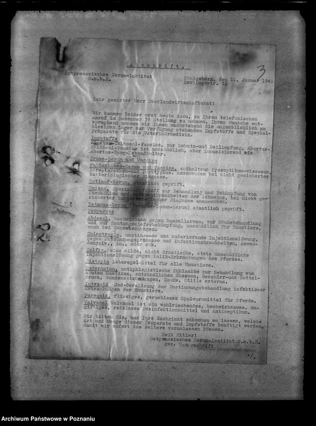 Obraz 7 z jednostki "Belieferung der Tierärzte und Medinzinalpersonen"