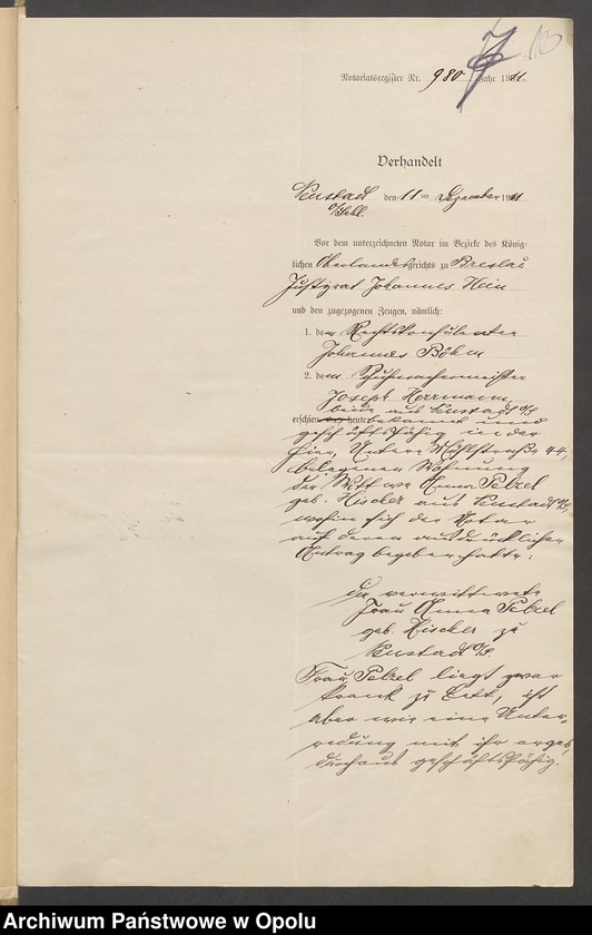 image.from.unit.number "Verfügung von Todes wegen der Witwe Anna Pelzel geb[orene] Hischer in Neustadt"