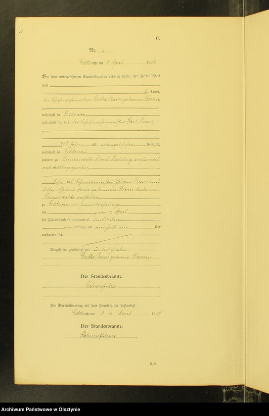 Obraz 8 z jednostki "Sterbe-Neben-Register Nr 1 - 26"