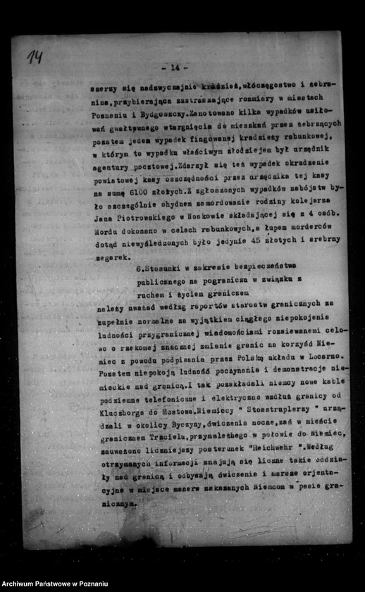 Obraz 18 z jednostki "Sprawozdania sytuacyjne miesięczne za miesiące styczeń, luty 1926 r."