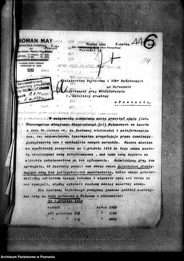 Obraz 18 z jednostki "Sprawy szczegółowo-administracyjne Sztuczne nawozy potasowe"