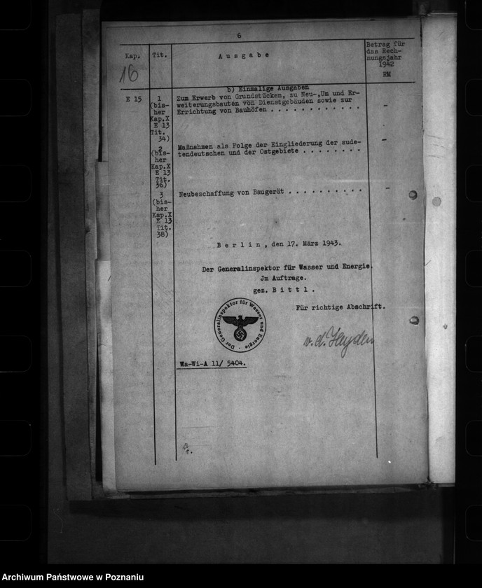 Obraz 20 z jednostki "Reichsdomänenverwaltung. Reichsbodenfonds. Reichswasserwirtschaftsverwaltung. Landeskulturverwaltung"