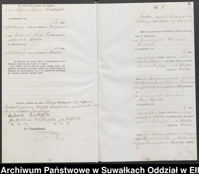 image.from.unit.number "Heiraths-Haupt-Register des Königlich Preussischen Standes-Amtes Bialla Kreis Johannisburg"