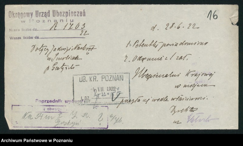 Obraz 18 z jednostki "Invaliden - Wittwen und Weisen Pensionskasse [odwołanie do Ministerstwa]"