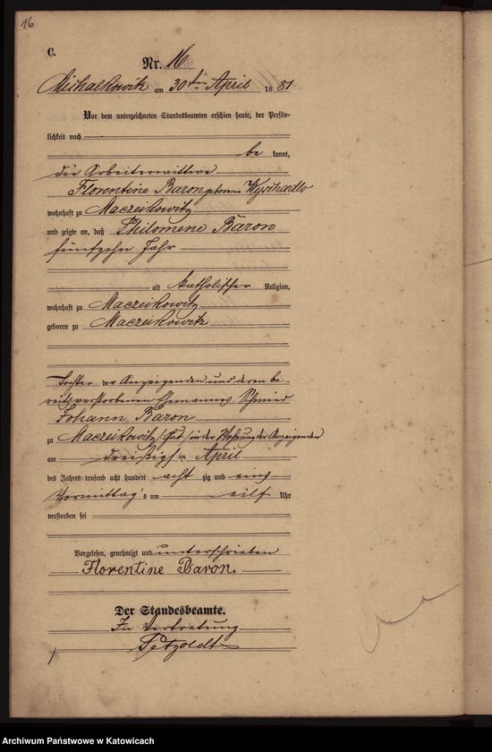 Obraz 19 z jednostki "[Księga zgonów za rok 1881, nr 1-52]"