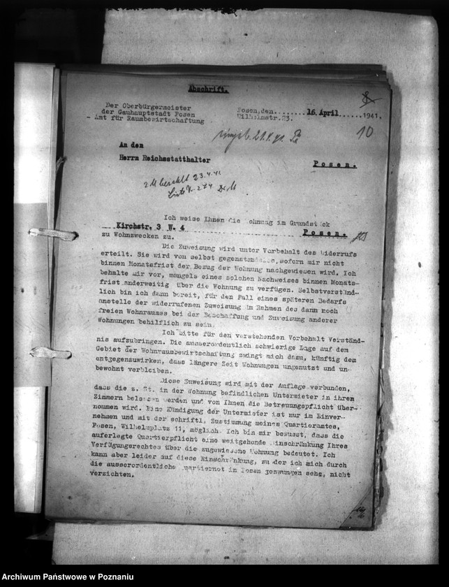 Obraz 14 z jednostki "Wohnungszuweisungen für Deutsche. Verdrängung der Polen."
