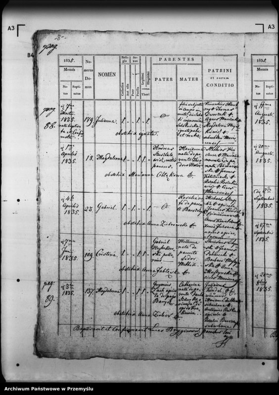 Obraz 12 z jednostki "[Kopie ksiąg metrykalnych parafii Mościska z filiami Lipniki, Rudniki, Zawada (dekanat Mościska)]"