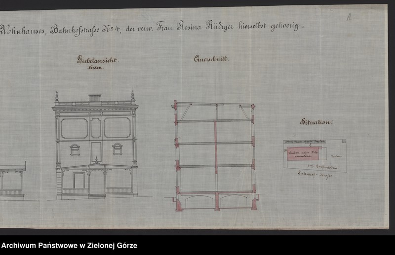 Obraz 7 z jednostki "Bahnhofstrasse 4. Umbau des Wohnhauses. Frau Rosina Rüdiger. "