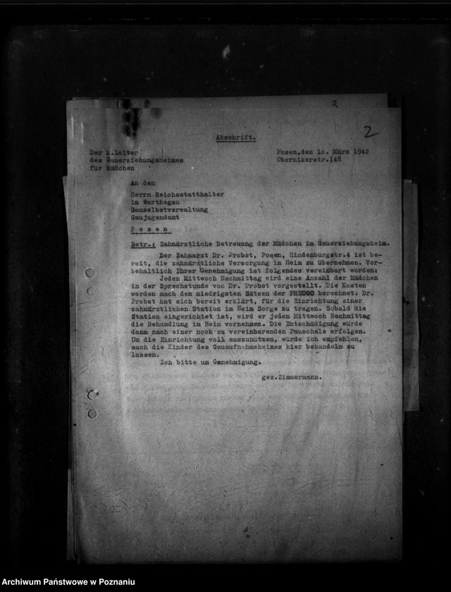 Obraz 6 z jednostki "Schriftwechsel mit Gaujugendamt betreffend ehemalige Heimkinder [Korespondencja w sprawie przyjęcia dzieci oraz ich dalszych losów]."