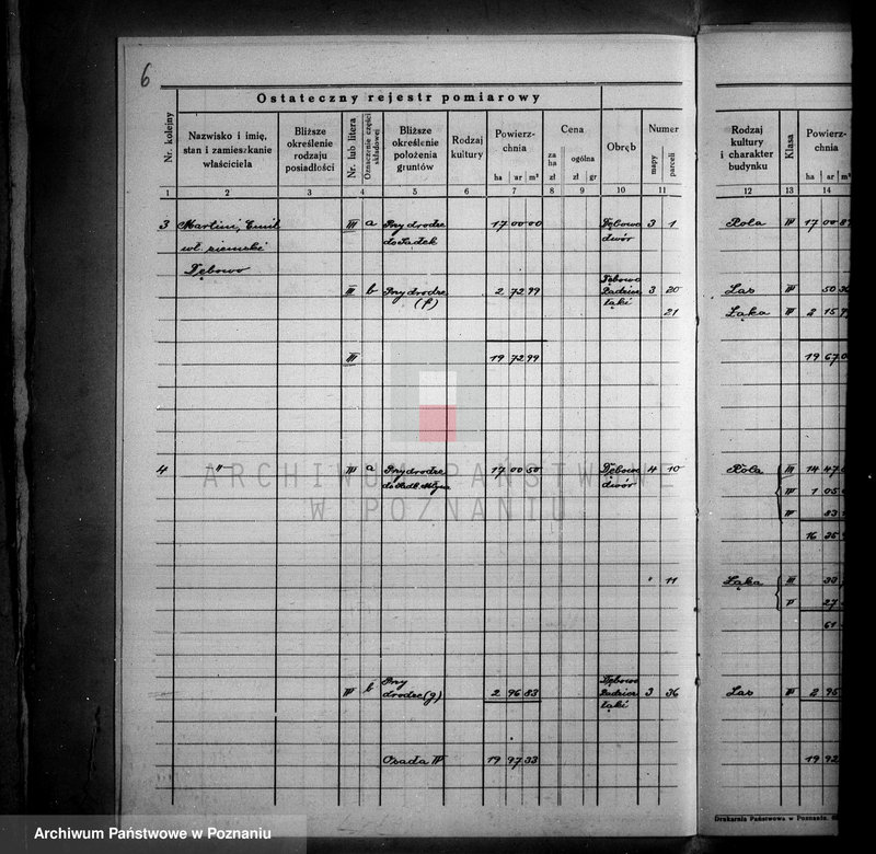 Obraz 10 z jednostki "Ostateczny rejestr pomiarowy majątku Dębowo powiatu wyrzyskiego"