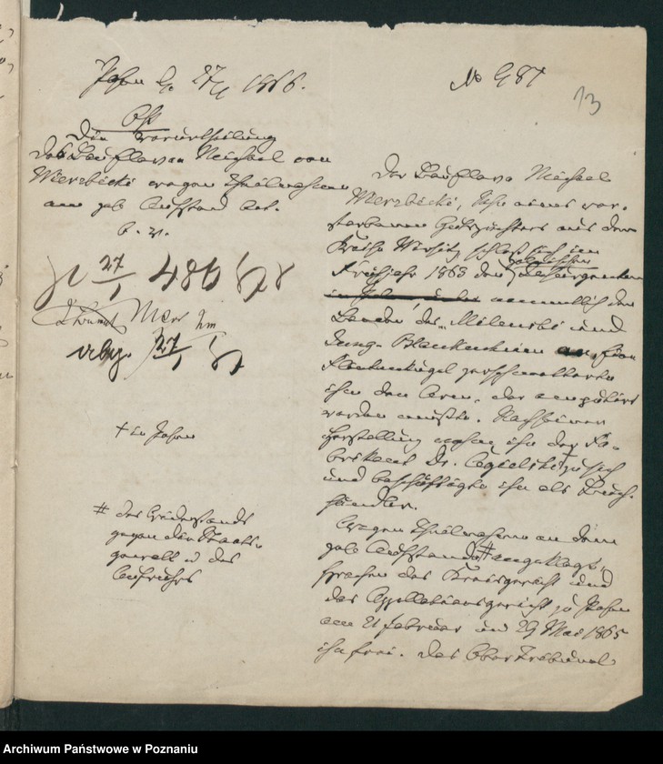 Obraz 16 z jednostki "A. betr. den Michael von Wierzbicki"