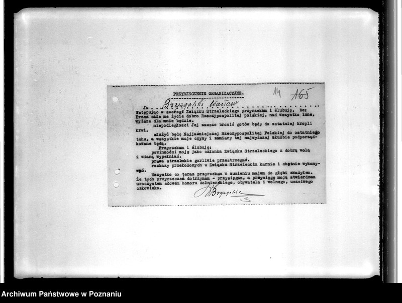 image.from.unit.number "Przyrzeczenia organizacyjne, spisy strzelców i inne pisma o charakterze personalnym Komendy Powiatowej w Koninie"