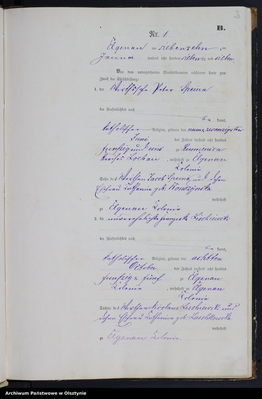Obraz z jednostki "Heiraths-Neben-Register Nr 1 - 20"