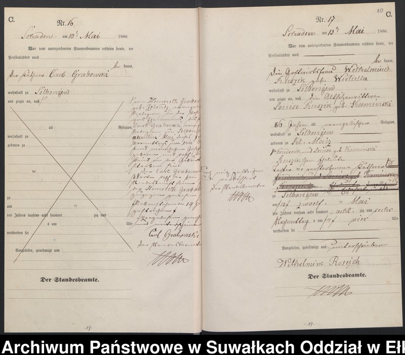 image.from.unit.number "Sterbe-Haupt-Register des Königlich Preussischen Standes-Amtes Schaden Kreis Sensburg"