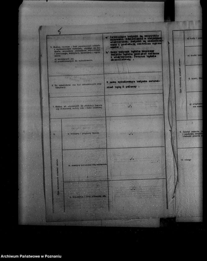 Obraz 9 z jednostki "Zatwierdzenie projektu zakładu przemysłowego nr 406 /urządzenia kotłowni i komina/ Farbiarni, Pralni Chemicznej w Mosinie powiat poznański"