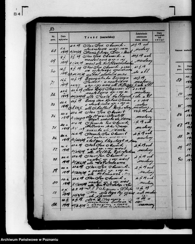 Obraz 17 z jednostki "Spisy spraw /Referat IV/ Wydział Pracy i Opieki Społecznej"