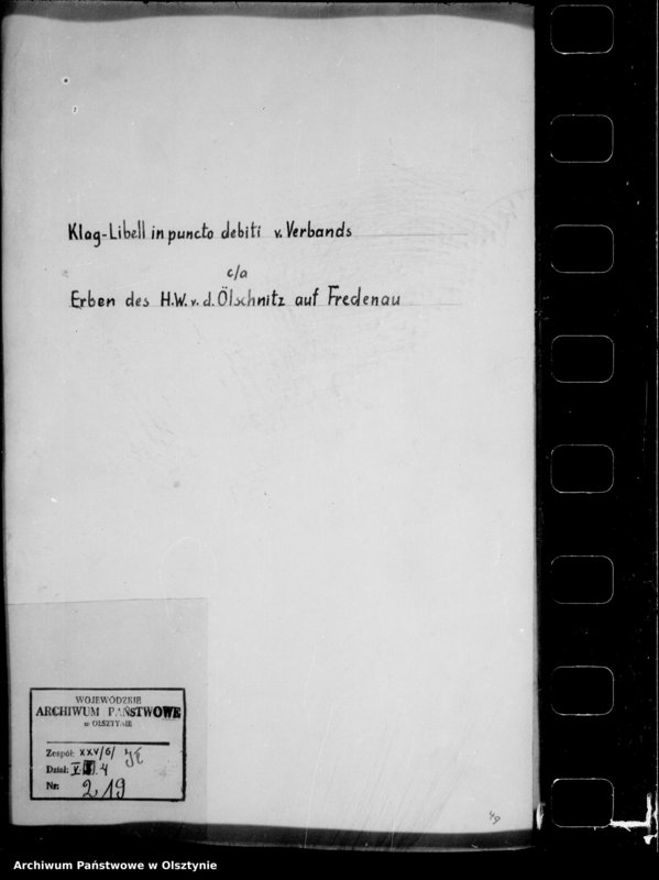 image.from.unit.number "Klag-Libell in puncto debiti liquidissimi Hn. X-ph Albr. von Perband auff Kewitten contra Sätliche Erben des Hans Wolff von der Ölschnitz auf Fredenau"