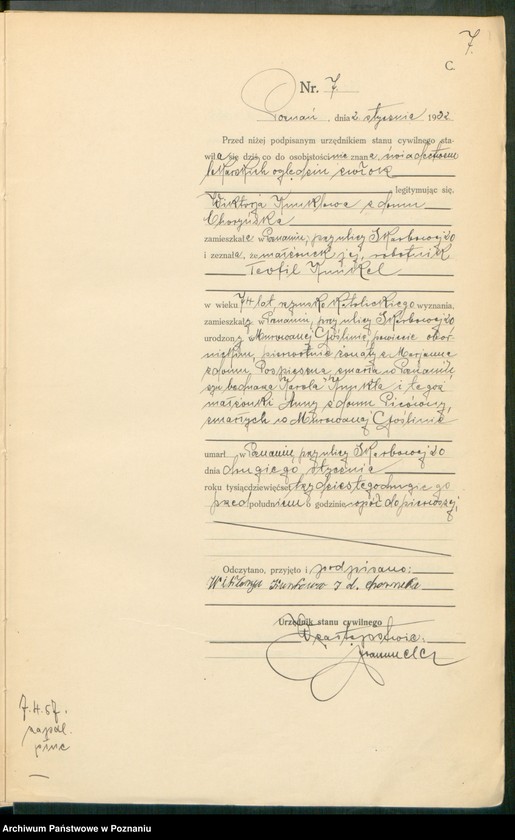 Obraz 9 z jednostki "Księga miejscowa zgonów tom I [Rejestr główny zgonów]"