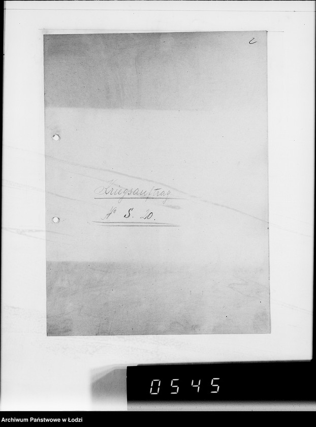 Obraz 6 z jednostki "Heeresbekleidungsamt Posen.Kriegsauftrag S.20/6"