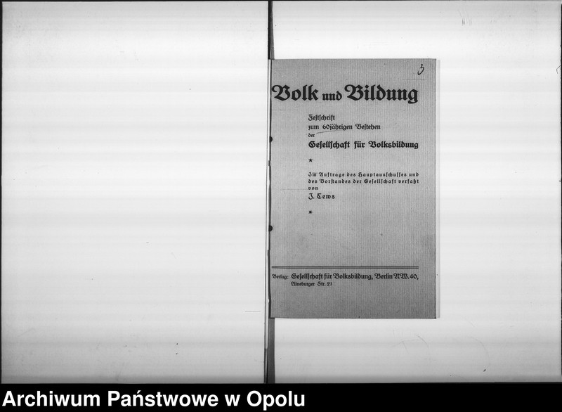 Obraz 7 z jednostki "Magistrats Oppeln. Betrifft: Gesellschaft für Volksbildung"