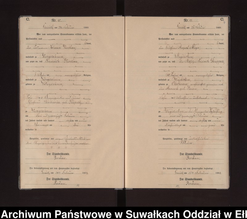 image.from.unit.number "Sterbe-Neben-Register des Königlichen Preussischen Standes-Amtes Gneist Kreis Loetzen"