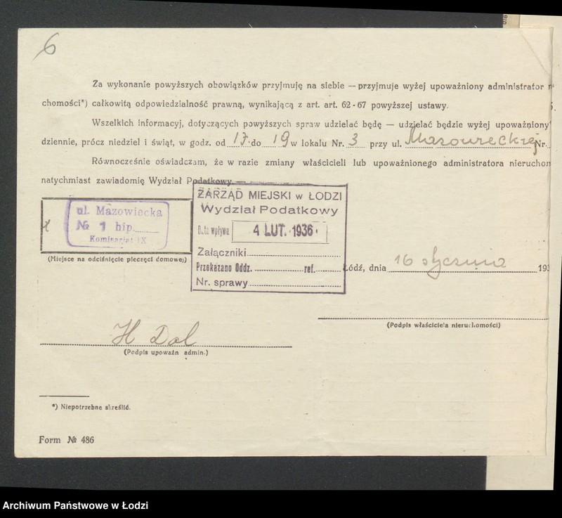 image.from.unit.number "Księga inwentarzowa nieruchomości m. Łodzi ul. Mazowiecka"