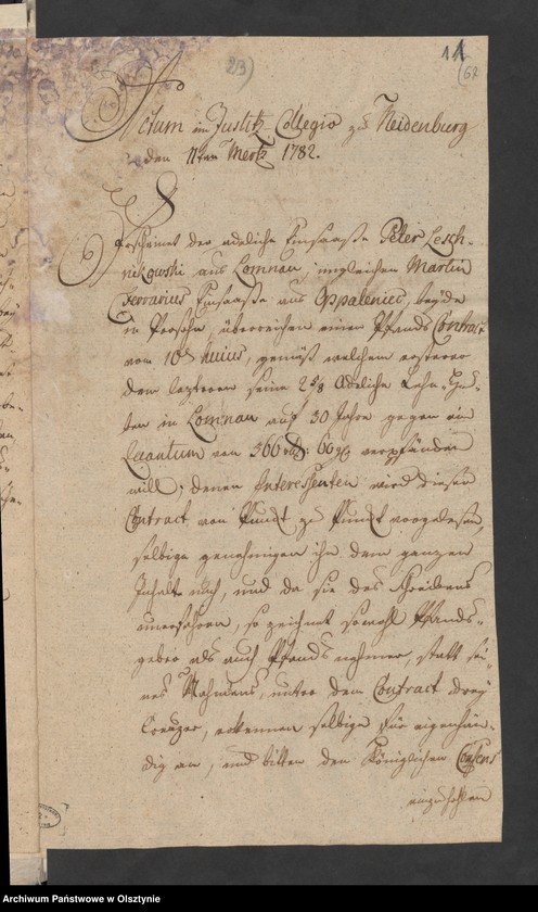 image.from.unit.number "Besitz Veränerung bey denen 2 5/8 Huben in Lomnau [Łomno] H. [Haupt] Amts Neidenburg [Nidzica] Leschnikowski Peter, Ferarius Martin,v. [von] Burski Mathias, v. [ von] Leschnikowskische Erben, v. [von] Komorowska Frantisca vereh. [vereheliche] geb. [geborene] Krajewska"