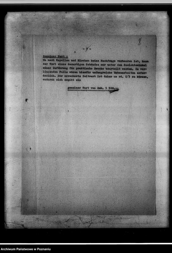 Obraz 11 z jednostki "Gauerziehungsheim Posen. Hauptgelände. Schätzungsbericht."