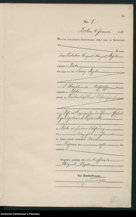 Obraz 10 z jednostki "Sterbe-Haupt-Register"