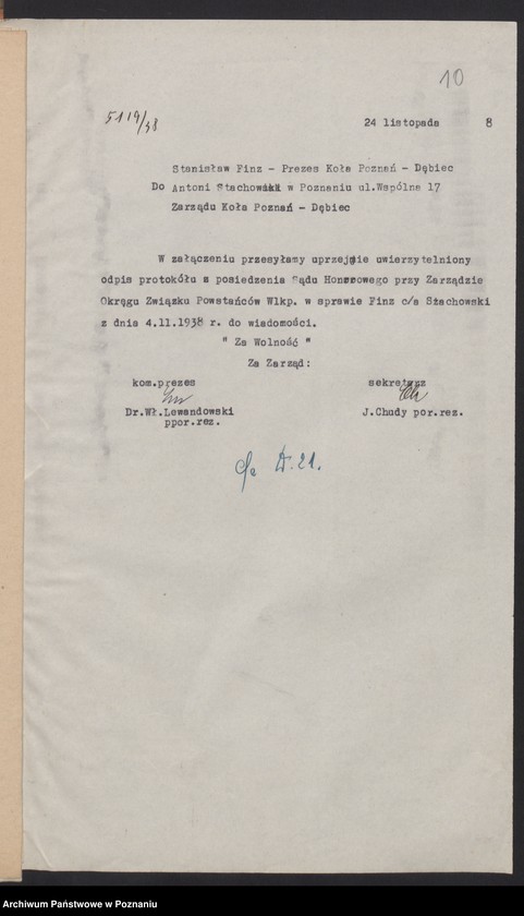 image.from.unit.number "Akta Sądu Honorowego Związku Powstańców Wielkopolskich."