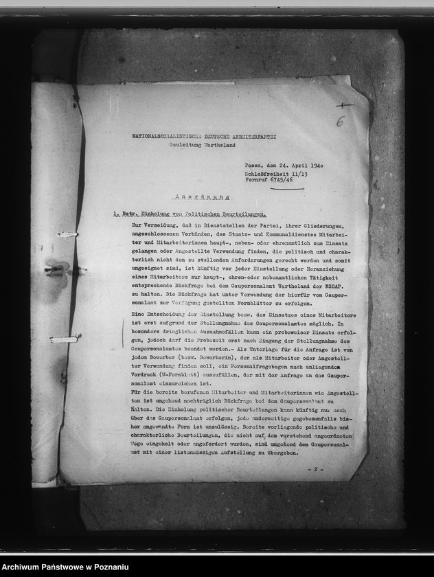 Obraz 10 z jednostki "Erfassung und Überprüfung der Beamten"