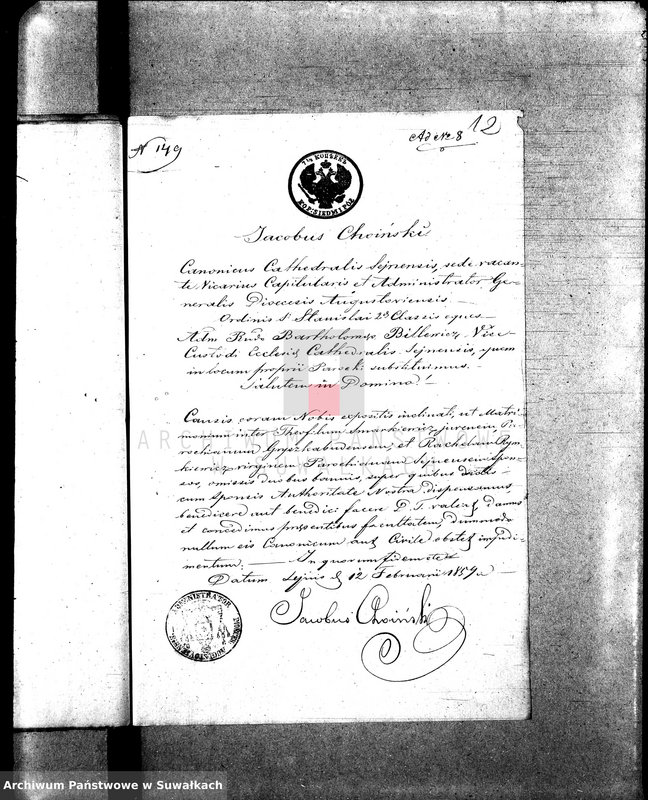 image.from.unit.number "Anneksa do Akt Zaślubionych z roku 1859."