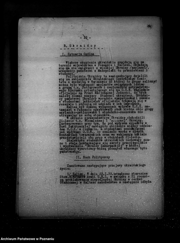 Obraz 18 z jednostki "Sprawozdania miesięczne z życia mniejszości narodowych za miesiące styczeń-luty-marzec-kwiecień-maj-czerwiec 1939 r."