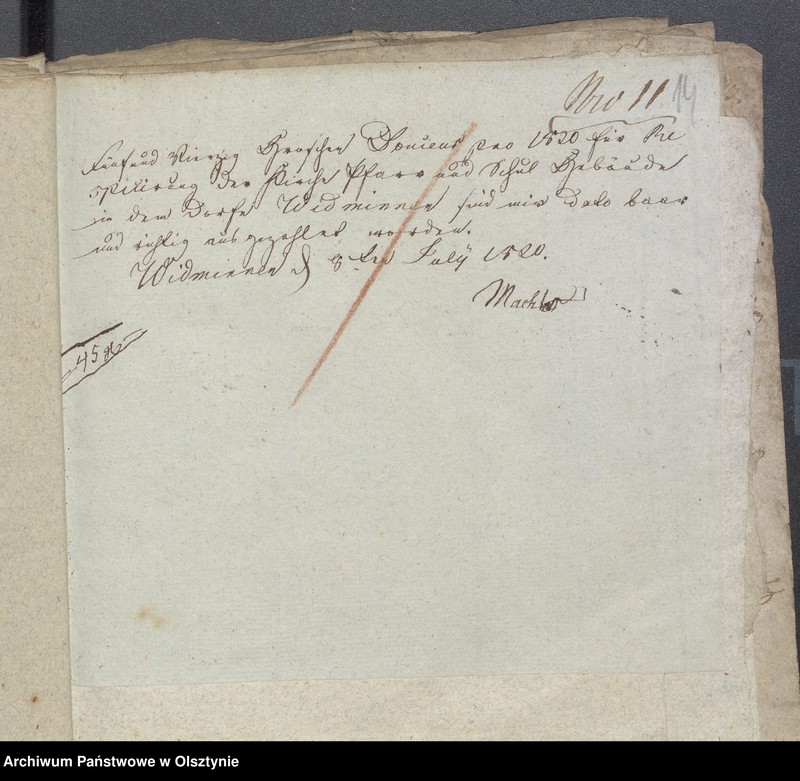 image.from.unit.number "Beläge zur 1819/1820 Jahres Kirchen Rechnung von Widminnen"