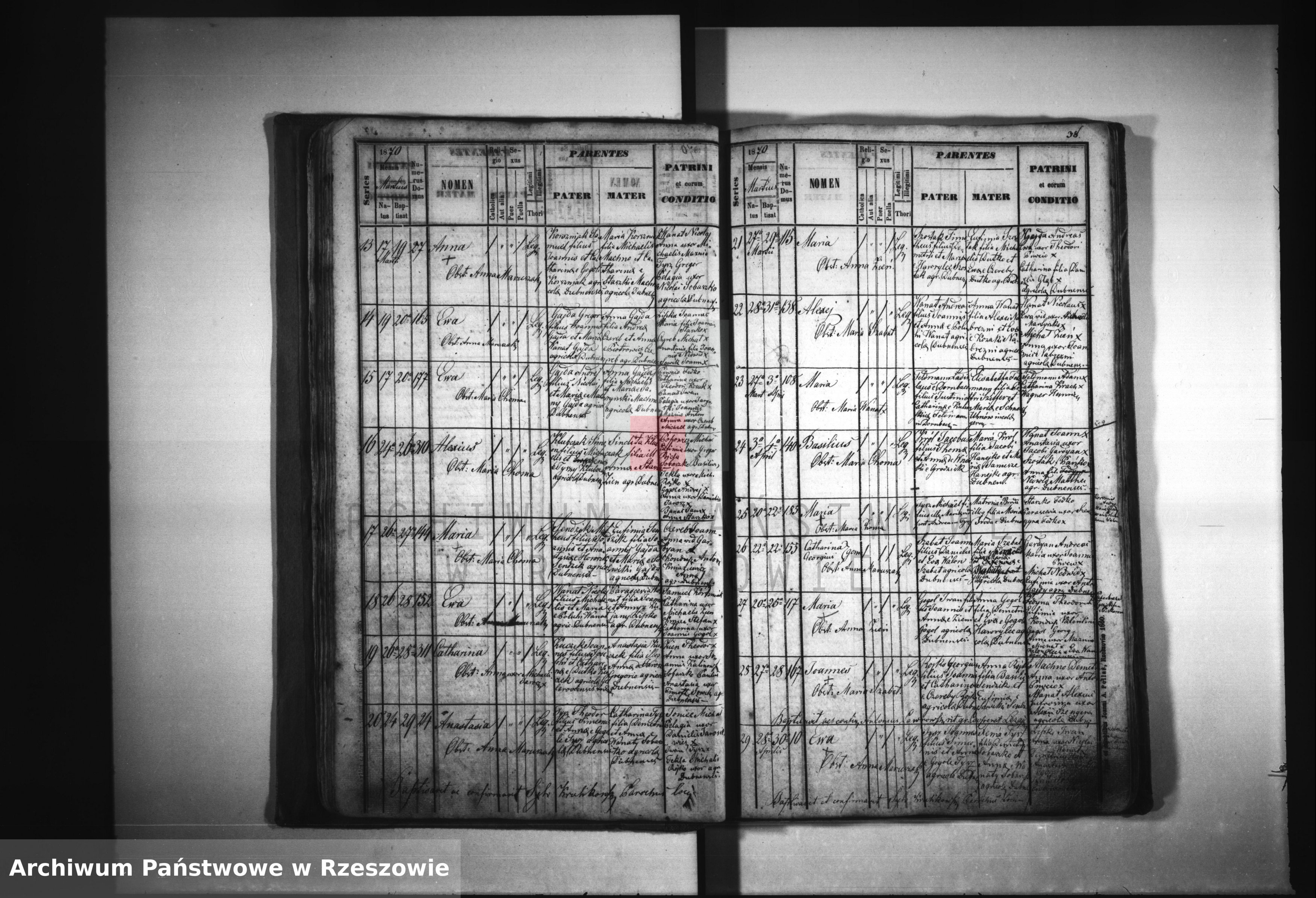 Skan z jednostki: Księga urodzeń Dębno