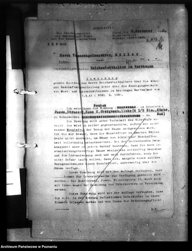 Obraz 5 z jednostki "Wohnungszuweisungen für Deutsche. Verdrängung der Polen."