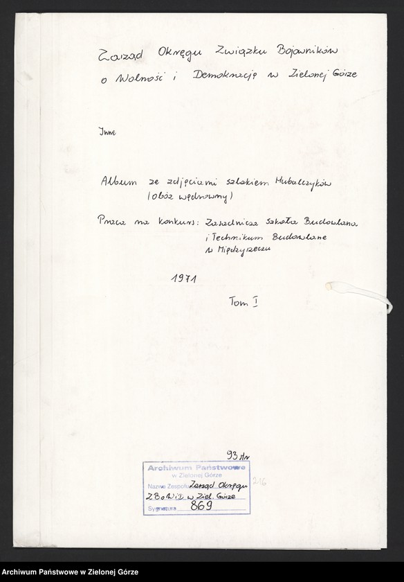 image.from.unit.number "Zasadnicza Szkoła Budowlana i Technikum Budowlane w Międzyrzeczu - Praca na konkurs: "Szlakiem Hubalczyków (obóz wędrowny)". Tom I"