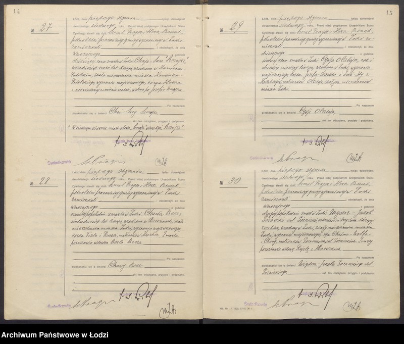 Obraz 10 z jednostki "Akta zgonów od numeru 1 do numeru 999"