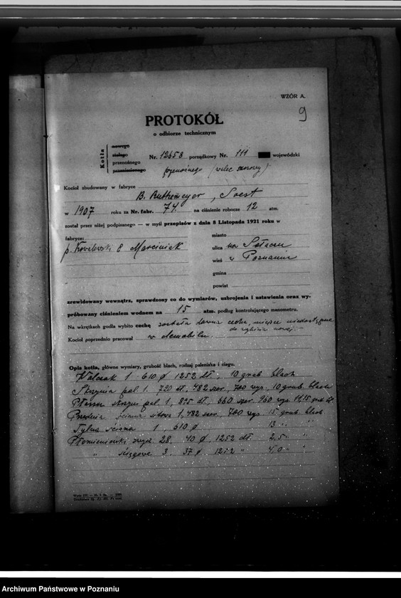 Obraz 15 z jednostki "Zakładanie i utrzymanie dróg i szos Kowalewski i Marciniak w Poznaniu nr woj. kotła 1111"