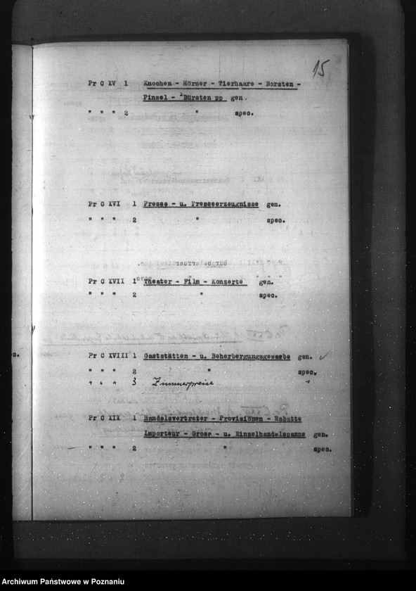 Obraz 19 z jednostki "Aktenplan der - Preisbildungsstelle"