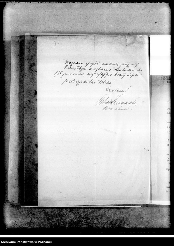 Obraz 5 z jednostki "Zarządzenia i okólniki. Korespondencja dotycząca spraw organizacyjnych i personalnych członków Stronnictwa - powiadomienia o odprawach, zebraniach, zmiany osobowe itp.."