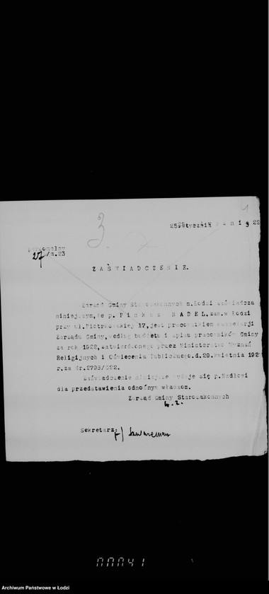 Obraz 8 z jednostki "Sprawy urzędników kancelarii i służby cmentarnej"