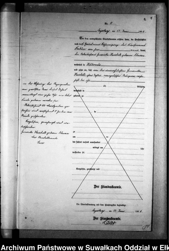 image.from.unit.number "Sterbe-Neben-Register des Preussischen Standes-Amtes Kehlen Kreis Angerburg"