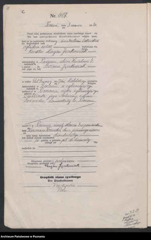 Obraz 12 z jednostki "Księga miejscowa zgonów tom II [Rejestr główny zgonów]"