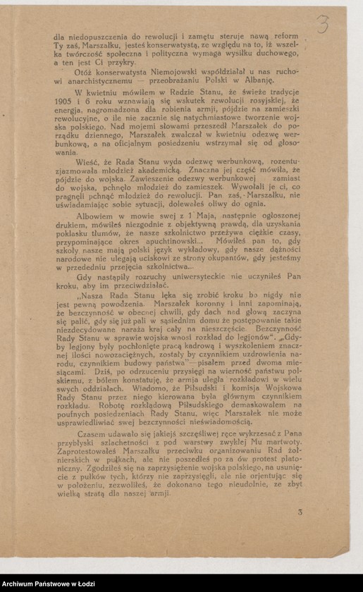 Obraz 3 z jednostki "[List otwarty Władyława Sudnickiego do marszałka Koronnego Włacława Niemojowskiego]"