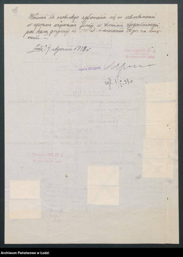 Obraz 20 z jednostki "J. G.Strutcowski- sprzedaż towarów bawełnianych i sztucznego jedwabiu"