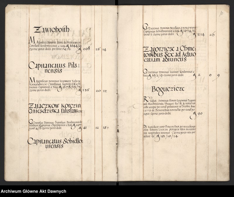 image.from.unit.number "Sumariusz pieniędzy i rejestr retenty piątej części z dochodów dóbr stołowych z terenów całej Rzeczpospolitej."