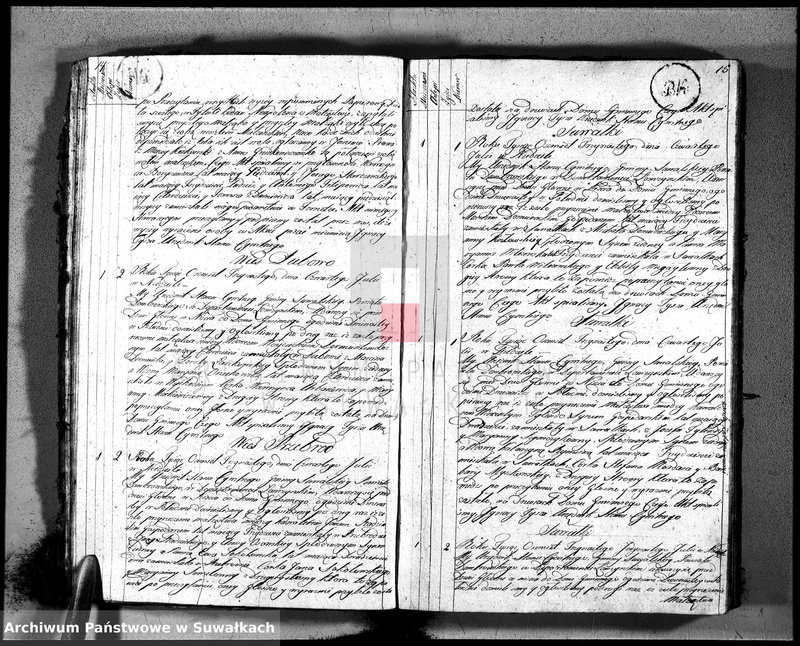image.from.unit.number "Księga aktów ślubnych gminy suwalskiey, powiatu dąbrowskiego w departamencie łomżyńskim od dnia 1 maja 1813 po 1 maja 1814"