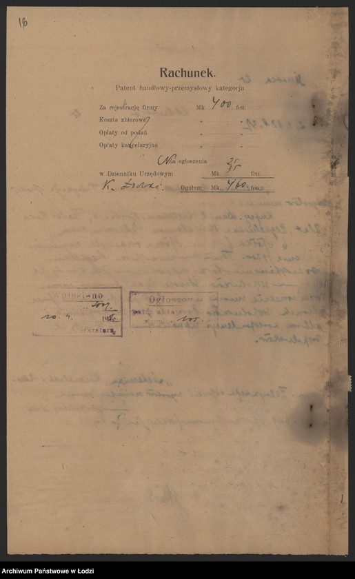 Obraz 18 z jednostki "Dawid Liberman, Teodor Rozenblat i Salomon Ebersman – fabrykacja i sprzedaż wyrobów manufakturowych"